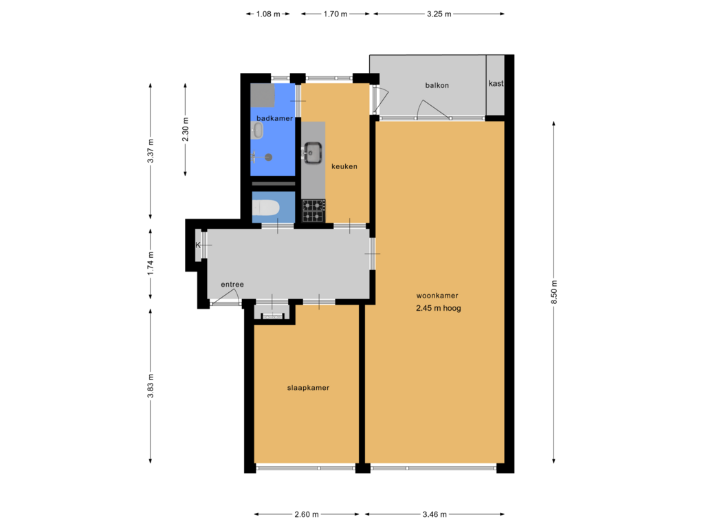 Bekijk plattegrond van Appartement van M.Nijhoffstraat 268