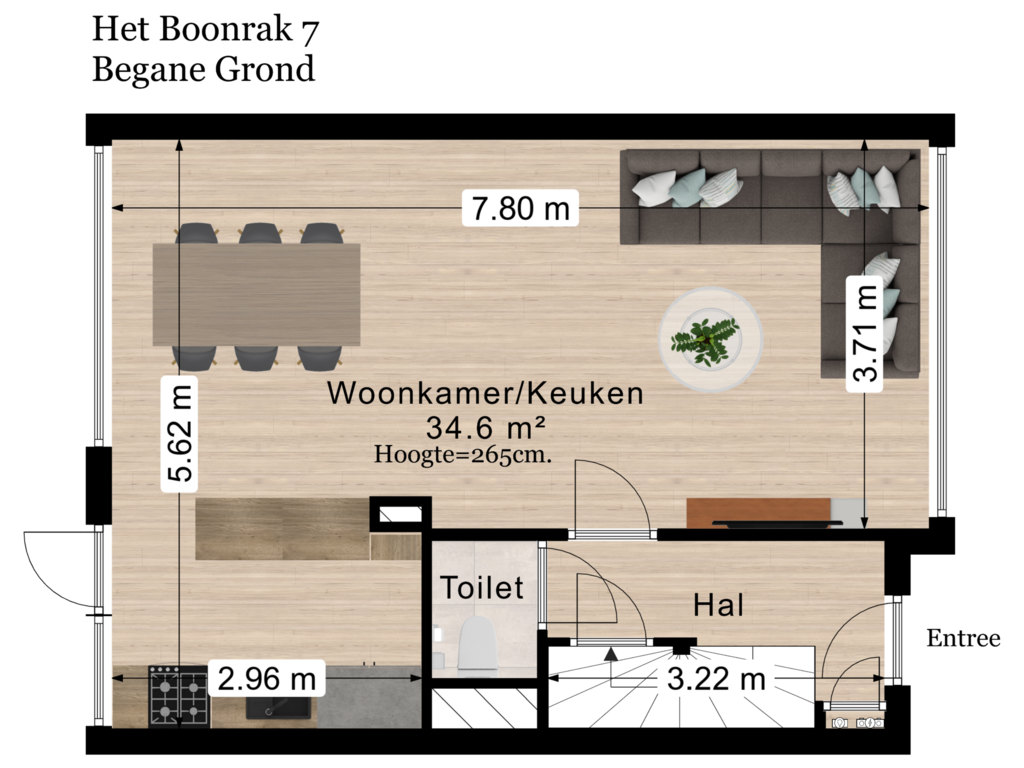 Bekijk plattegrond van Begane Grond van 't Boonrak 7