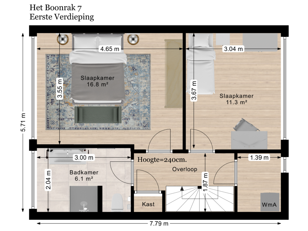 Bekijk plattegrond van Eerste Verdieping van 't Boonrak 7