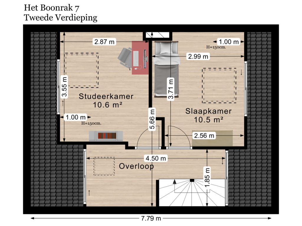 Bekijk plattegrond van Tweede Verdieping van 't Boonrak 7