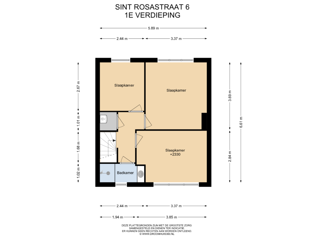 View floorplan of 1E Verdieping of Sint Rosastraat 6