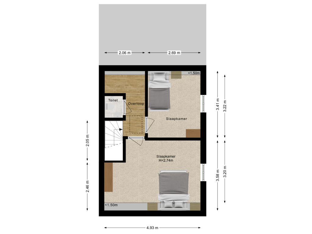 View floorplan of Eerste verdieping of Strabrecht 51