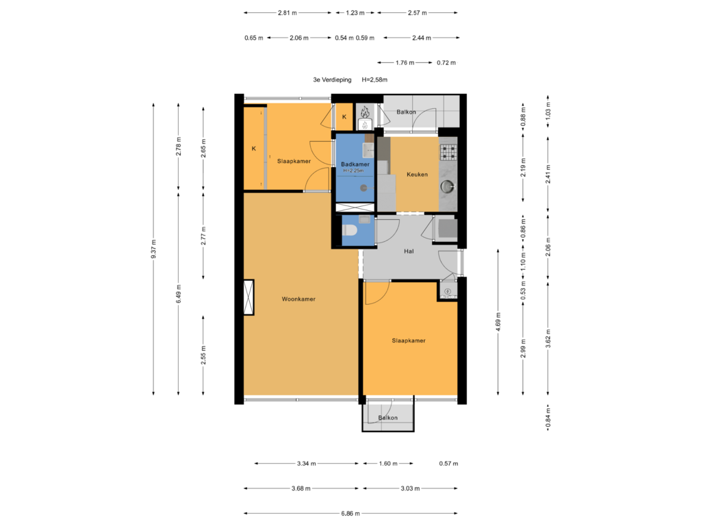 Bekijk plattegrond van 3e Verdieping van Jan Barendselaan 180