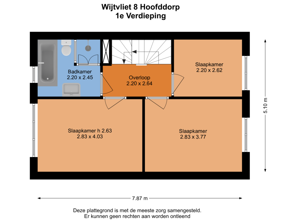 View floorplan of 1e Verdieping of Wijtvliet 8