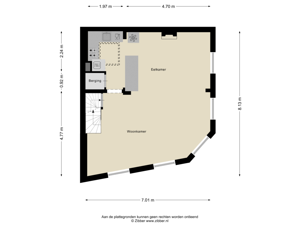 View floorplan of Eerste Verdieping of Bakenessergracht 56-A