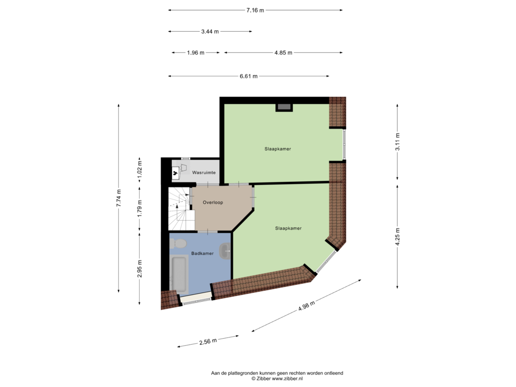 View floorplan of Tweede Verdieping of Bakenessergracht 56-A