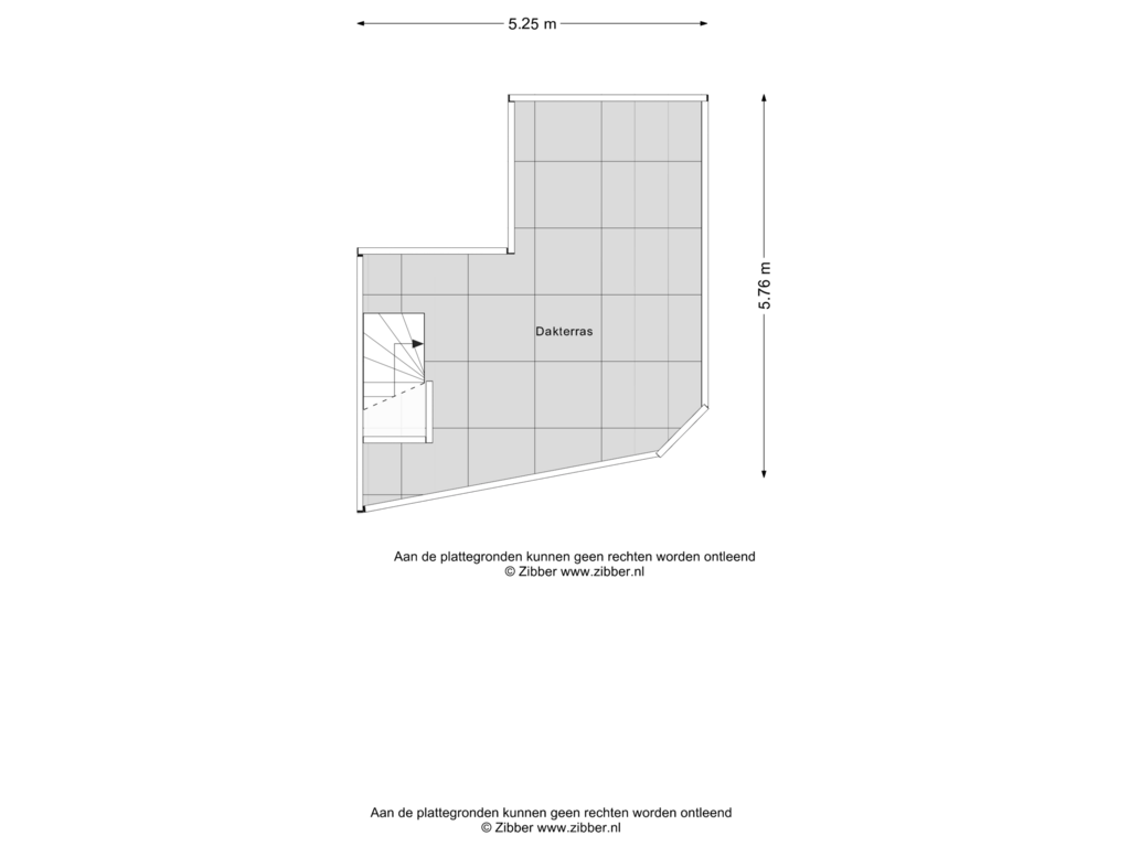 View floorplan of Dakterras of Bakenessergracht 56-A