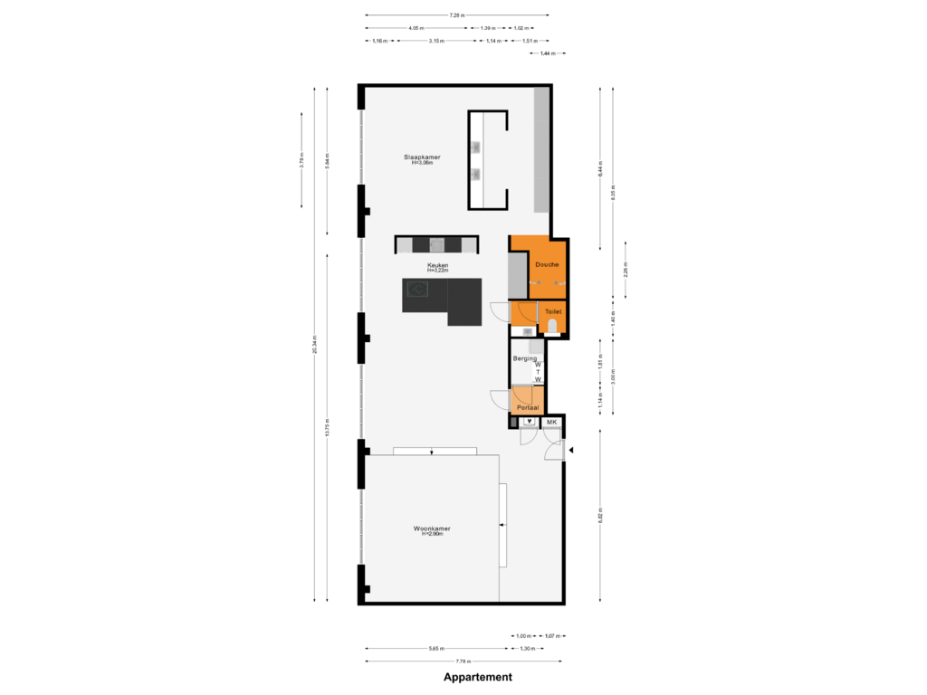 Bekijk plattegrond van Appartement van Sphinxcour 6-H04