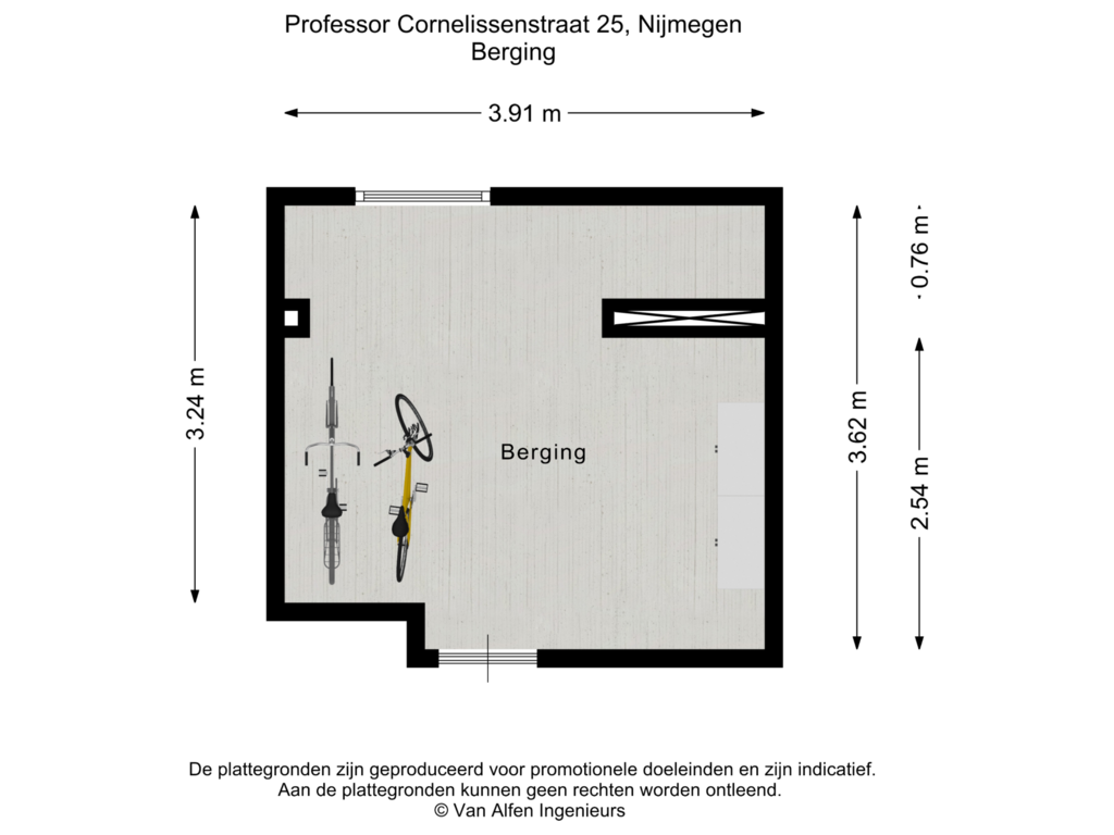 Bekijk plattegrond van Berging van Professor Cornelissenstraat 25