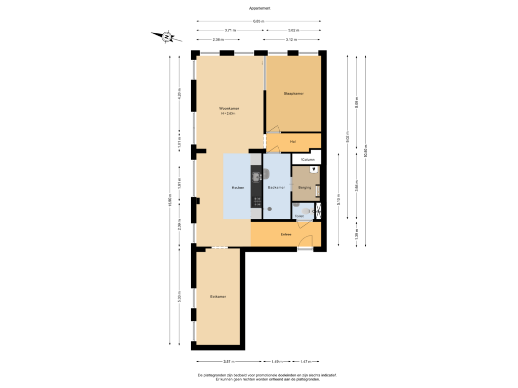 Bekijk plattegrond van Appartement van Albatrospad 88