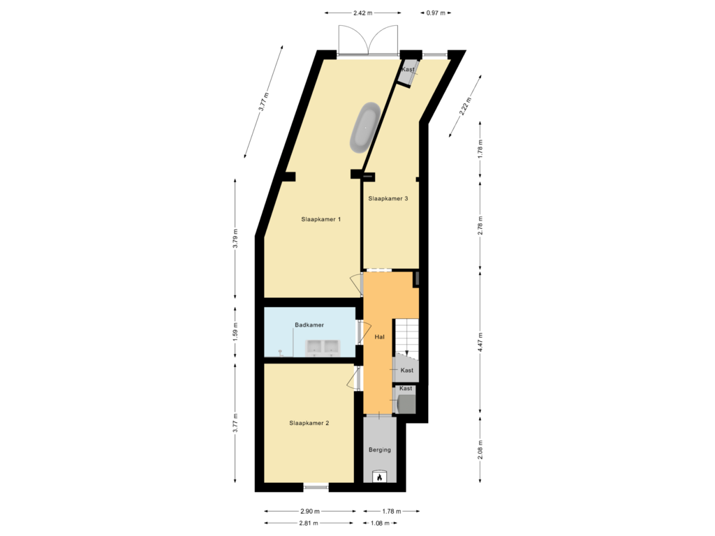 Bekijk plattegrond van Souterrain van Havenstraat 189-C