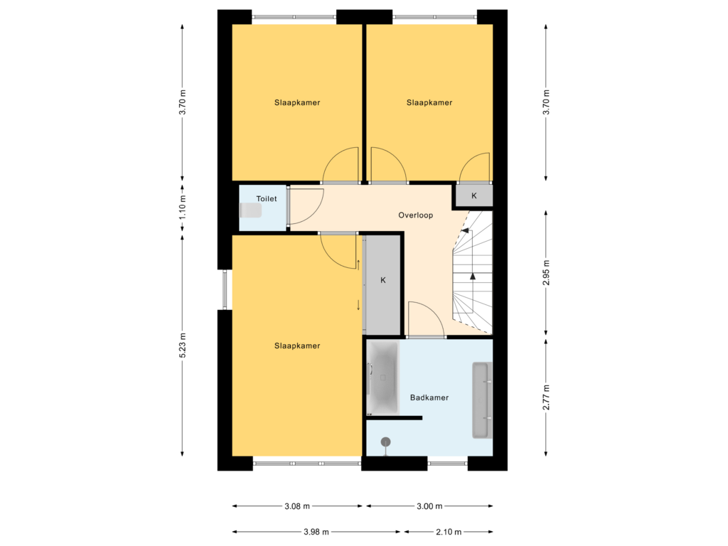 Bekijk plattegrond van 1e Verdieping van De Bleek 4