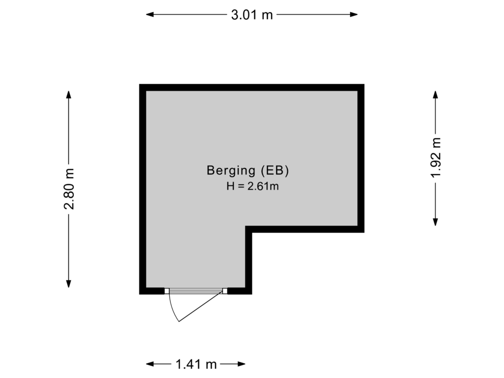 Bekijk plattegrond van Berging van Velperweg 47-1114