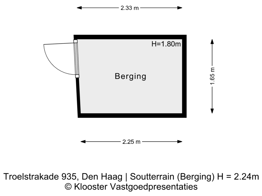 View floorplan of Soutterrain (Berging) of Troelstrakade 935