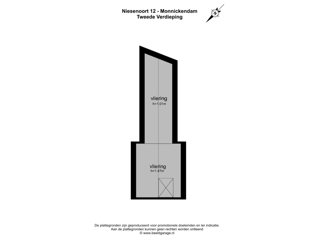 View floorplan of TWEEDE VERDIEPING of Niesenoort 12