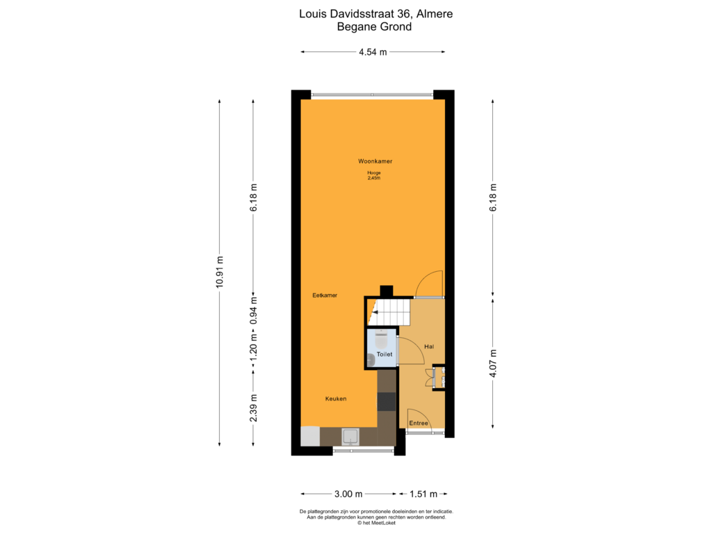 Bekijk plattegrond van Begane Grond van Louis Davidsstraat 36