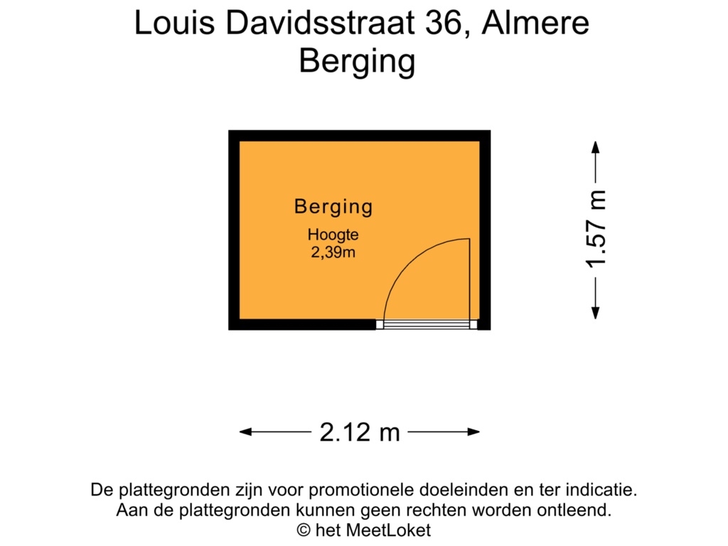 Bekijk plattegrond van Berging van Louis Davidsstraat 36