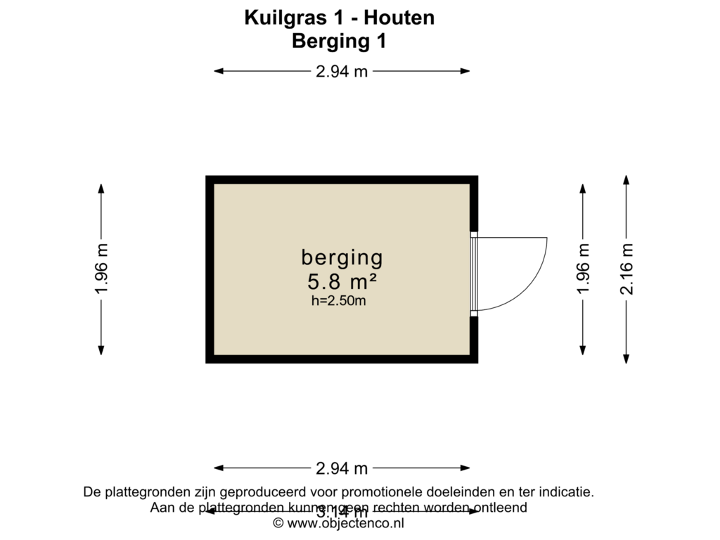 Bekijk plattegrond van BERGING1 van Kuilgras 1