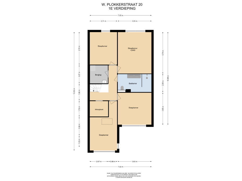 Bekijk plattegrond van 1E Verdieping van W. Plokkerstraat 20