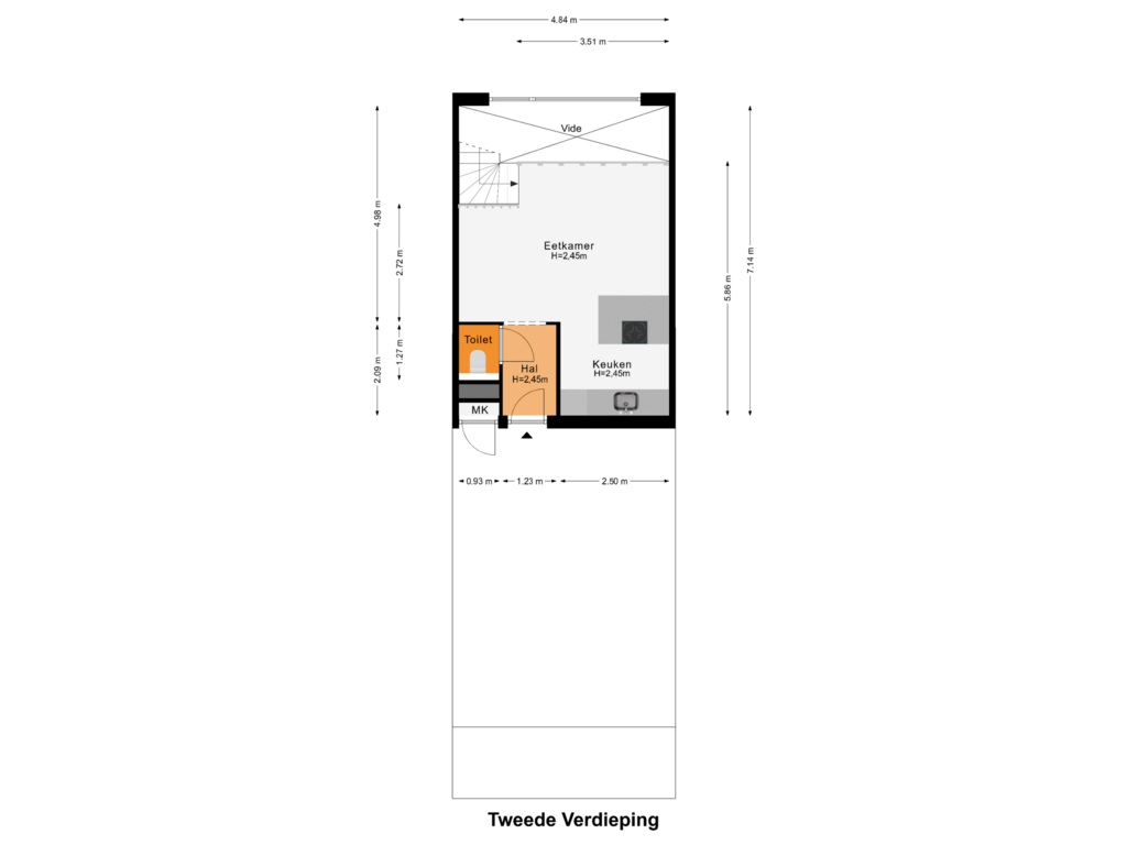 View floorplan of Tweede Verdieping of Akersteenweg 58-C04