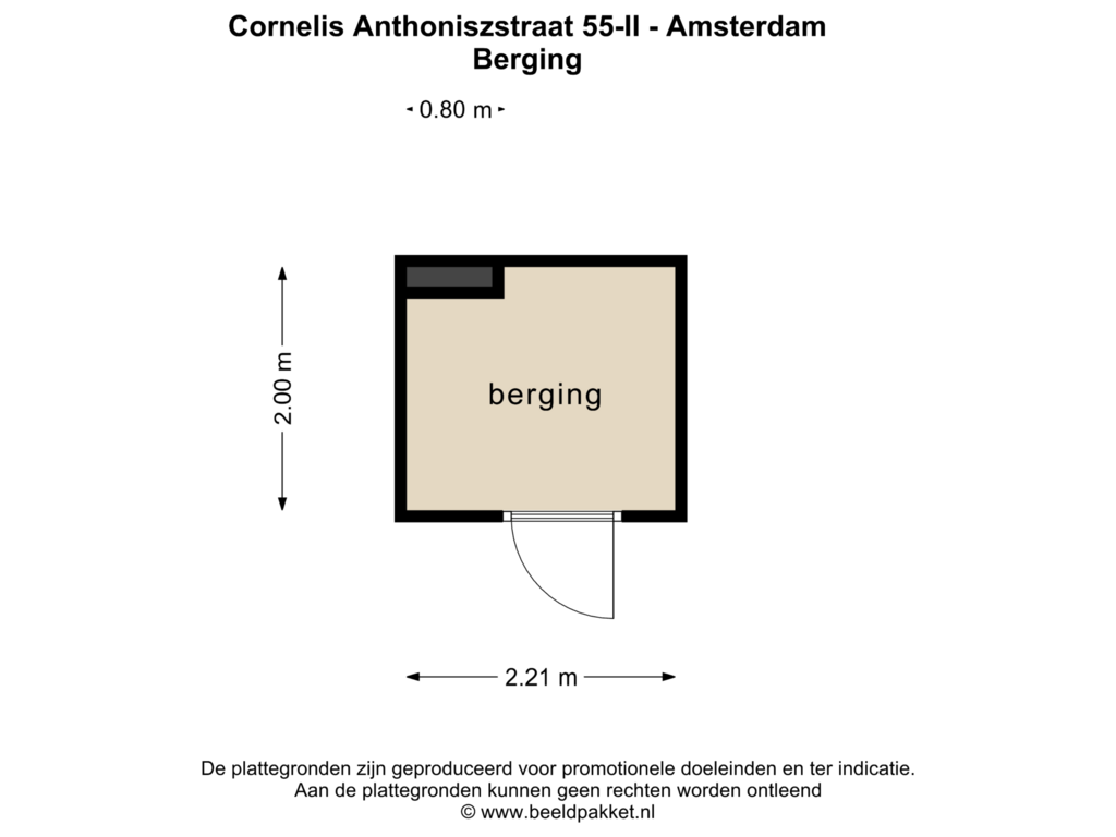 Bekijk plattegrond van Berging van Cornelis Anthoniszstraat 55-2