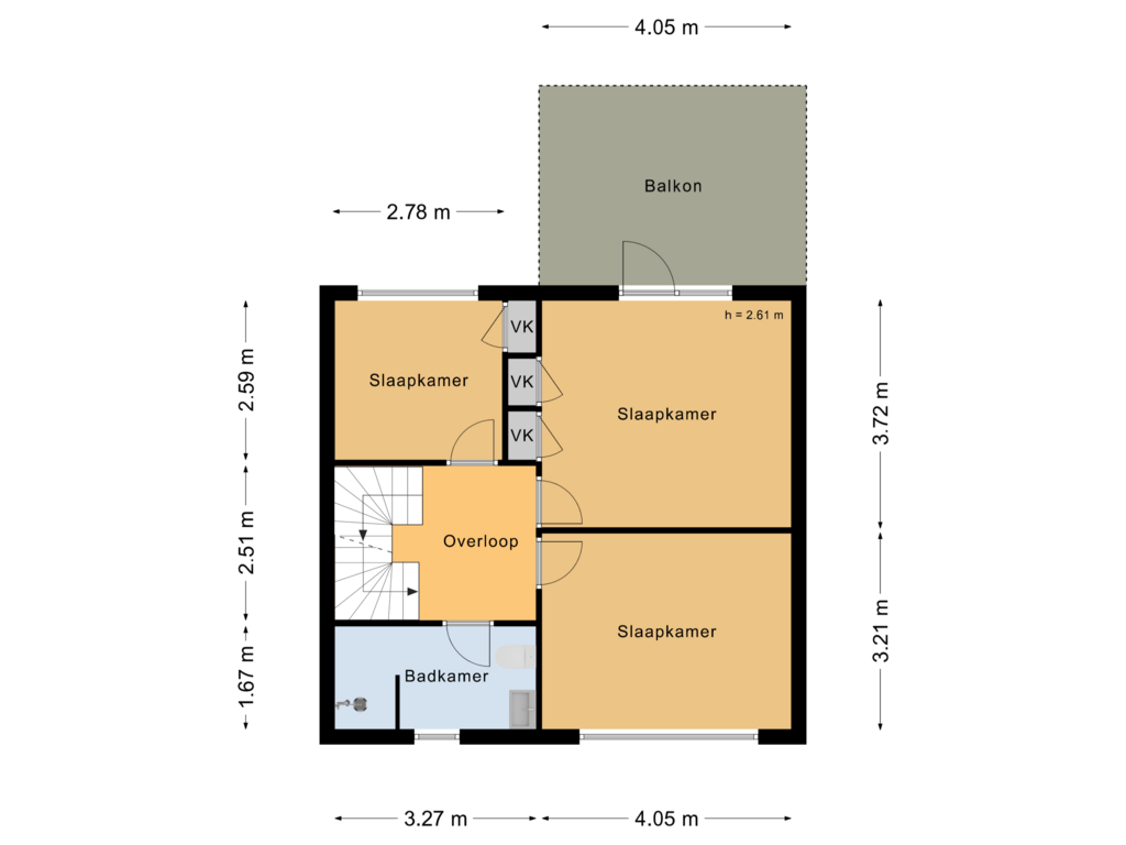 View floorplan of Eerste verdieping of Javastraat 35