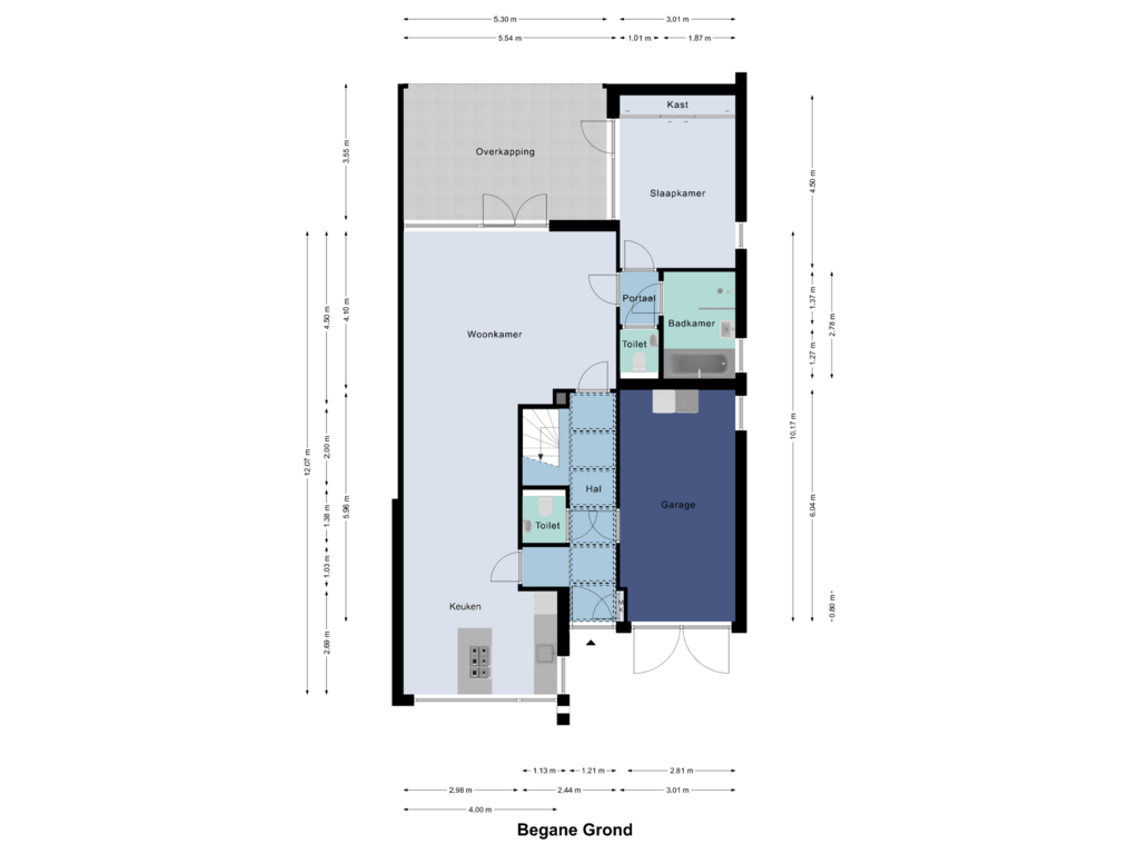 Bekijk plattegrond van Begane Grond van Hoefstraat 24