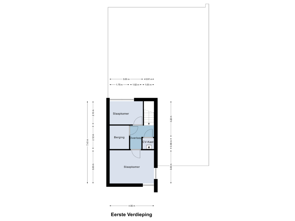 Bekijk plattegrond van Eerste Verdieping van Hoefstraat 24