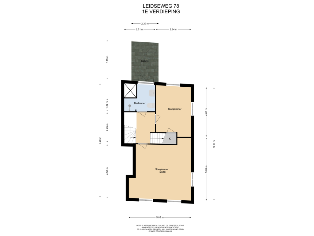 Bekijk plattegrond van 1E Verdieping van Leidseweg 78