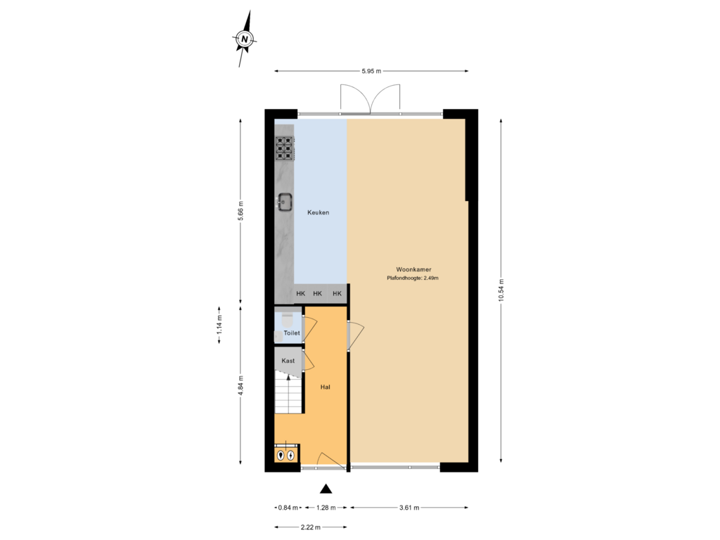 Bekijk plattegrond van Begane grond van Abeelstraat 23