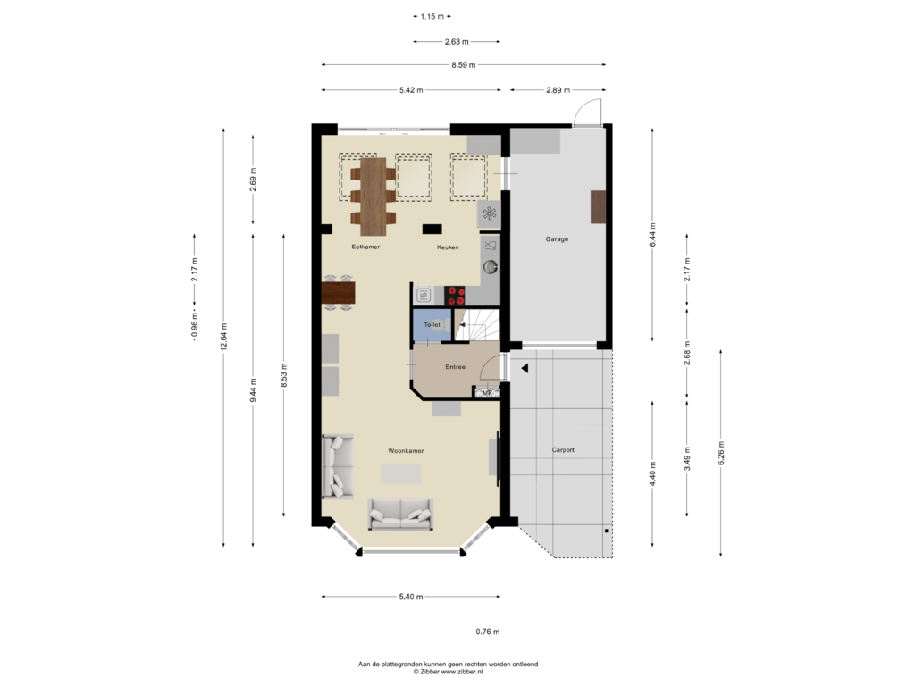 View floorplan of Begane Grond of Fortlaan 17