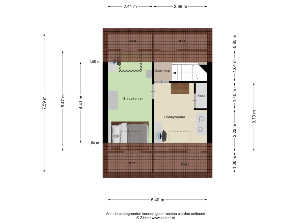 View floorplan of Tweede Verdieping of Fortlaan 17