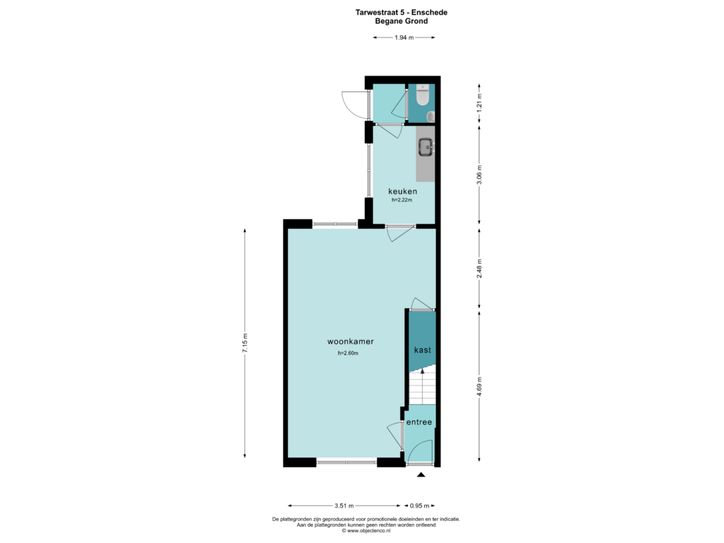 View floorplan of BEGANE GROND of Tarwestraat 5