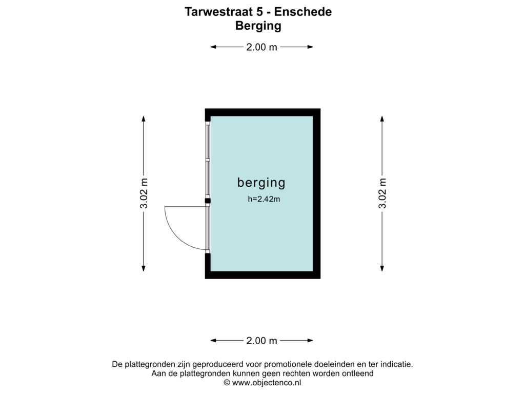 View floorplan of BERGING of Tarwestraat 5