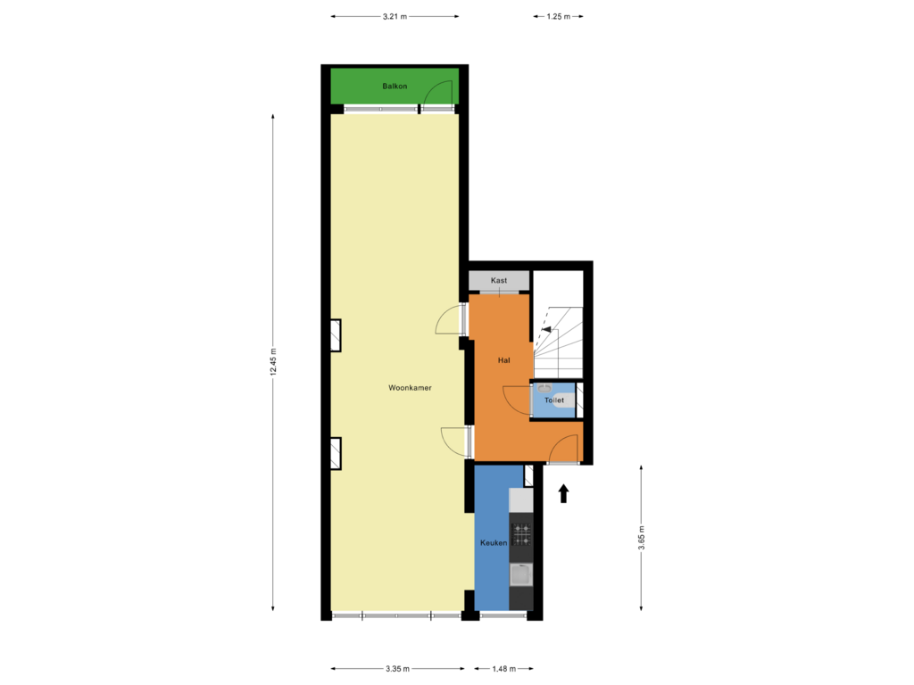 View floorplan of derde verdieping of Schieweg 55-C