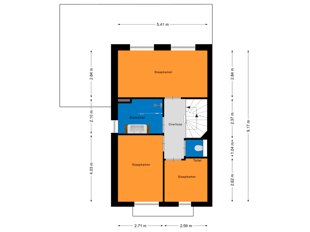 View floorplan of Eerste Verdieping of Donjon 20