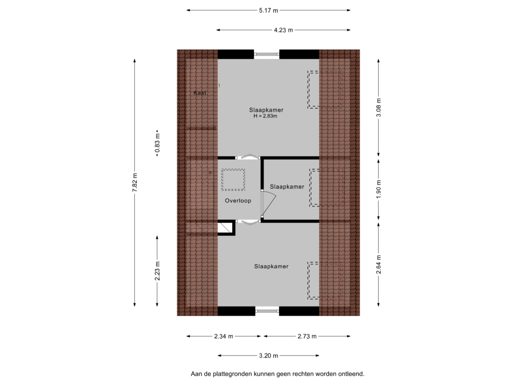 View floorplan of 1e verdieping of Schuwacht 12