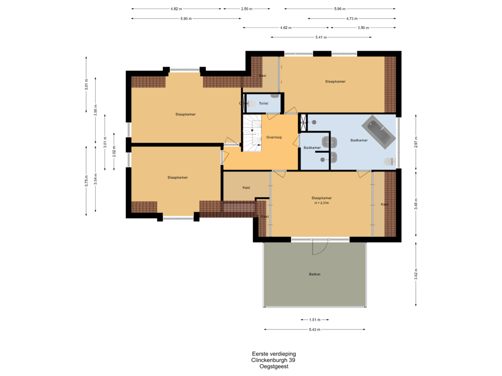 Bekijk plattegrond van Eerste verdieping van Clinckenburgh 39