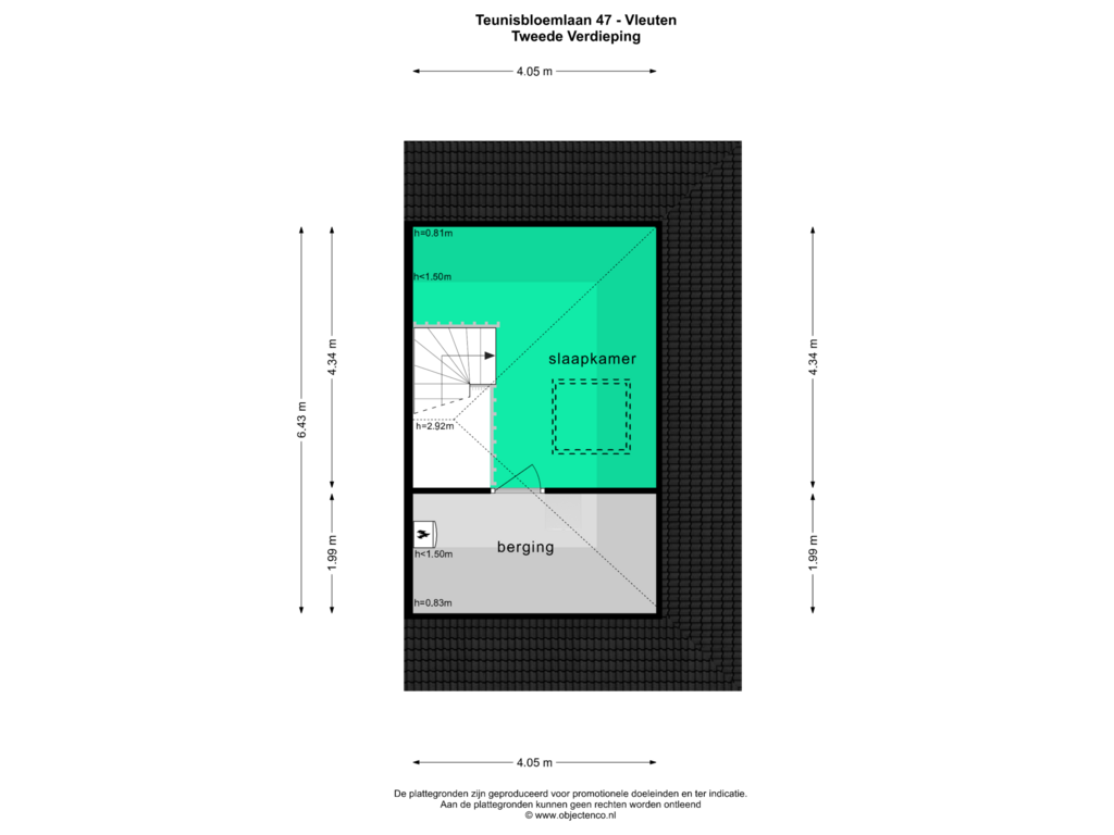 View floorplan of TWEEDE VERDIEPING of Teunisbloemlaan 47