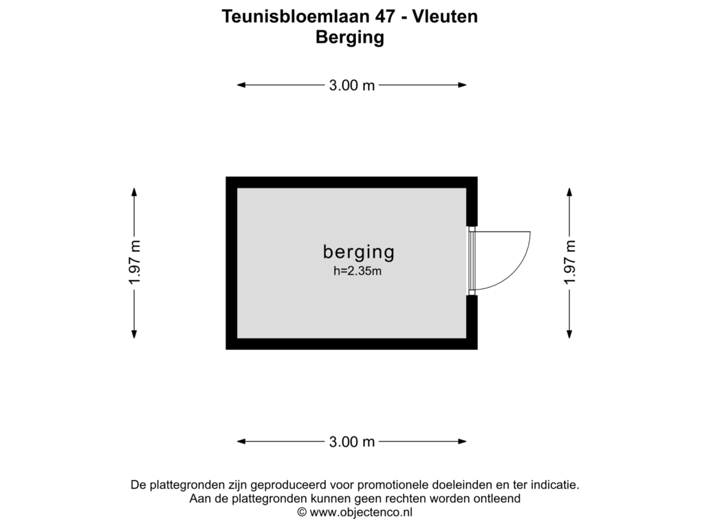 View floorplan of BERGING of Teunisbloemlaan 47