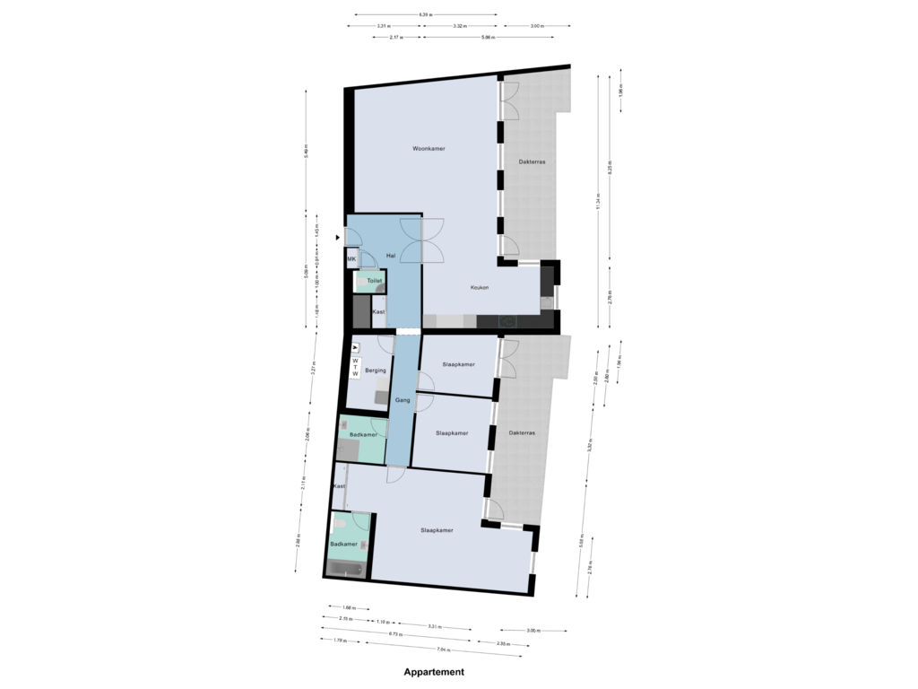 View floorplan of Appartement of Roersingel 65