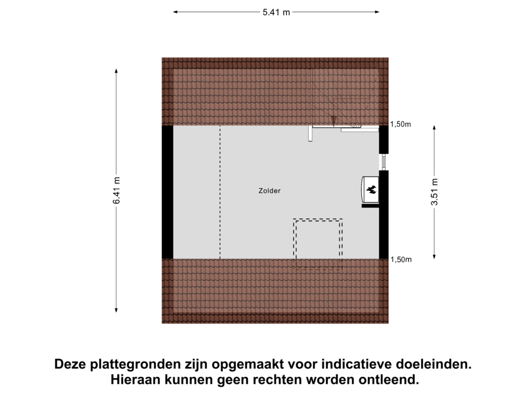 View floorplan of Zolder of De Zitter 7