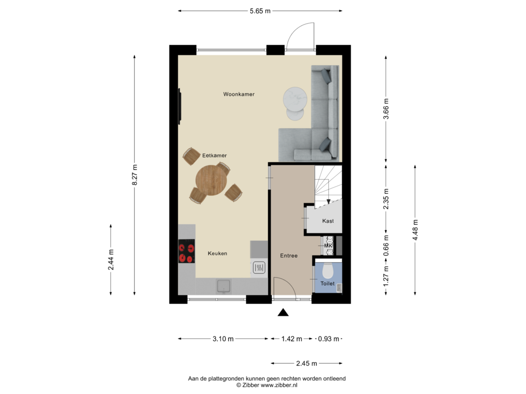 Bekijk plattegrond van Begane Grond van Christiaan Huijgensstraat 12