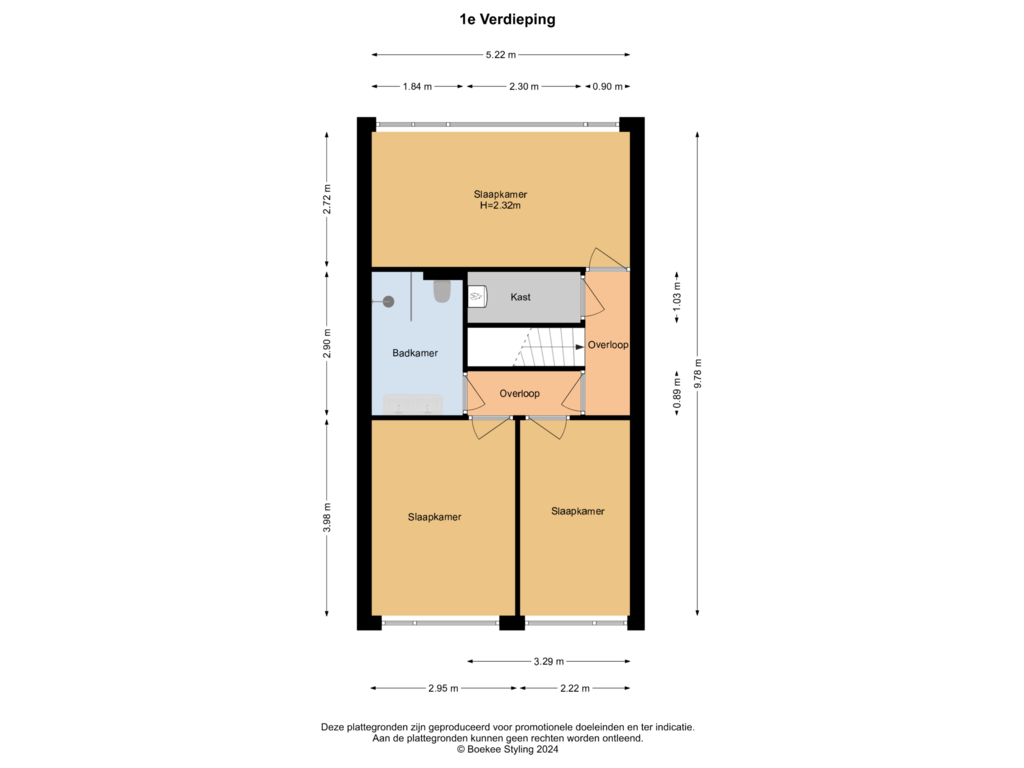 View floorplan of 1e Verdieping of Scharreveld 50