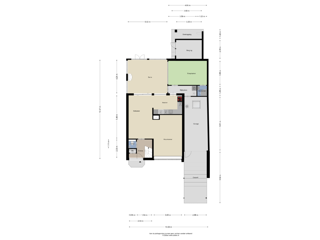 View floorplan of Begane Grond of P. Bergmanstraat 1