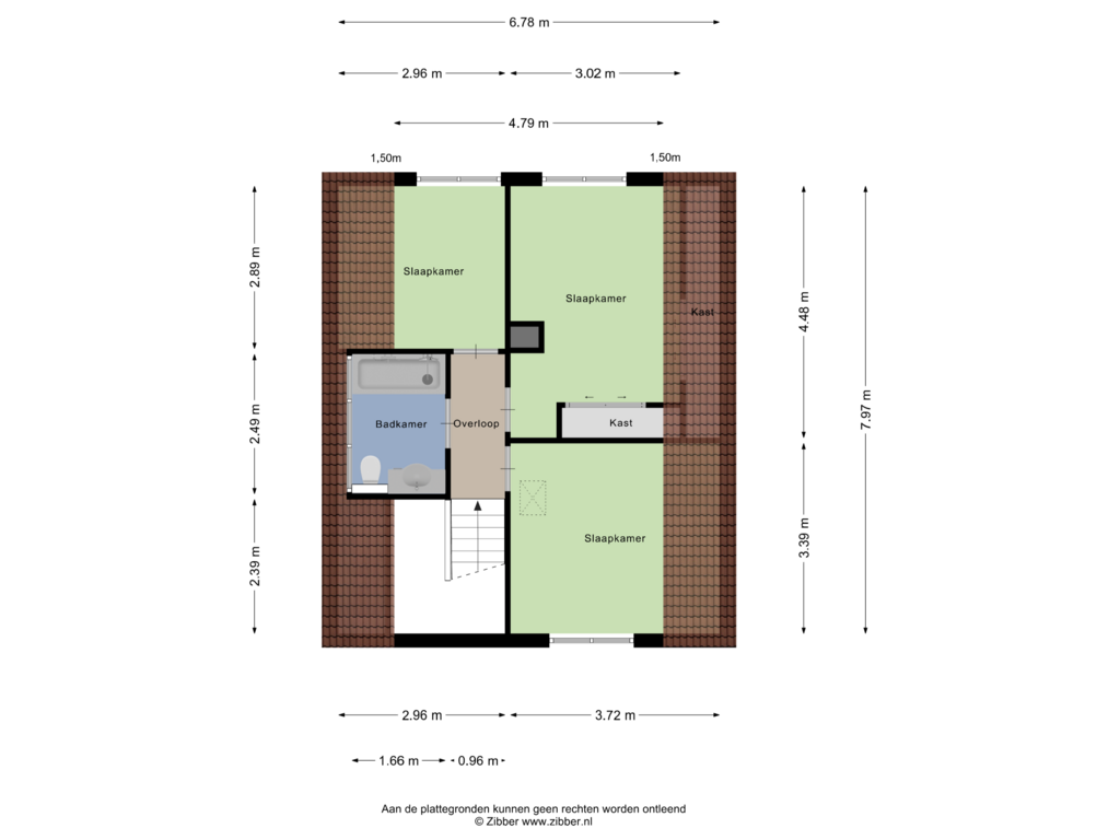 View floorplan of Eerste Verdieping of P. Bergmanstraat 1