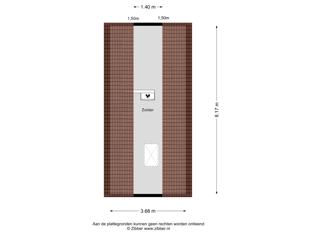 View floorplan of Tweede Verdieping of P. Bergmanstraat 1