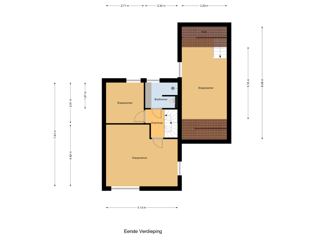 Bekijk plattegrond van Eerste Verdieping van De Snit 7