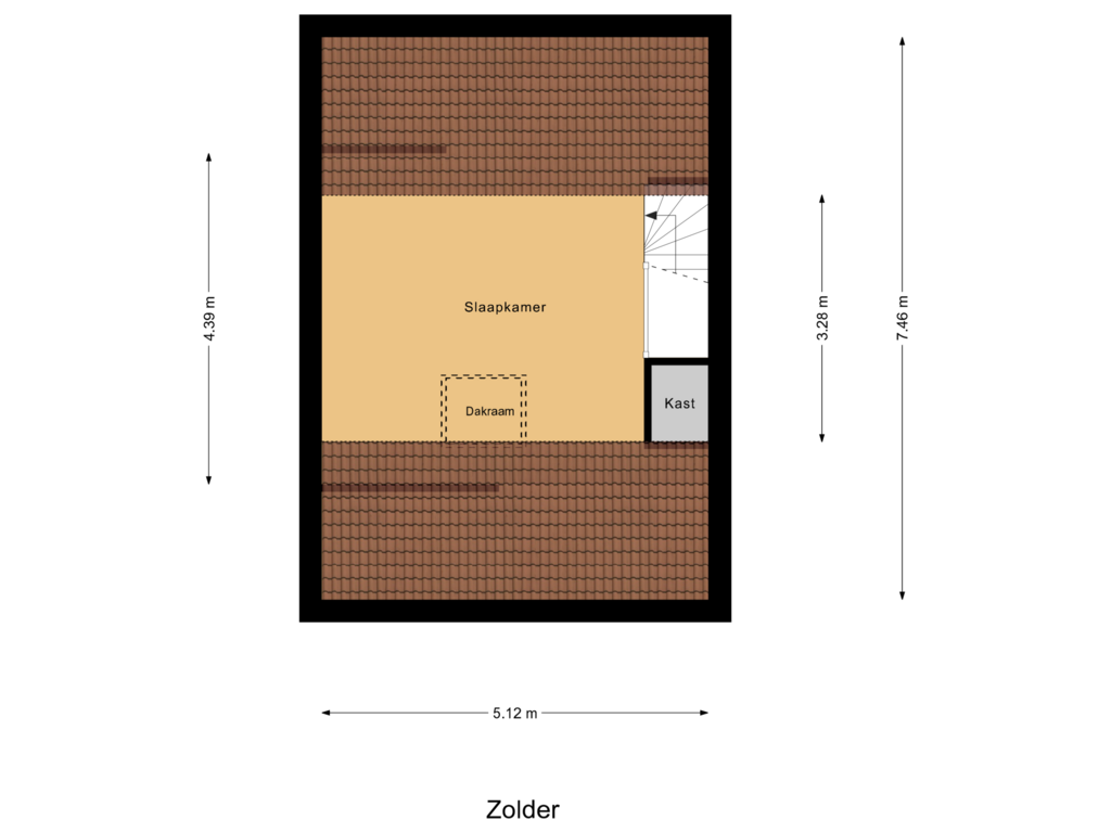 Bekijk plattegrond van Zolder van De Snit 7