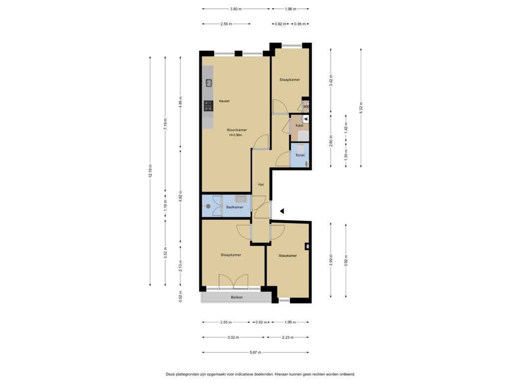 Bekijk plattegrond van Appartement van Mathenesserweg 73-C02